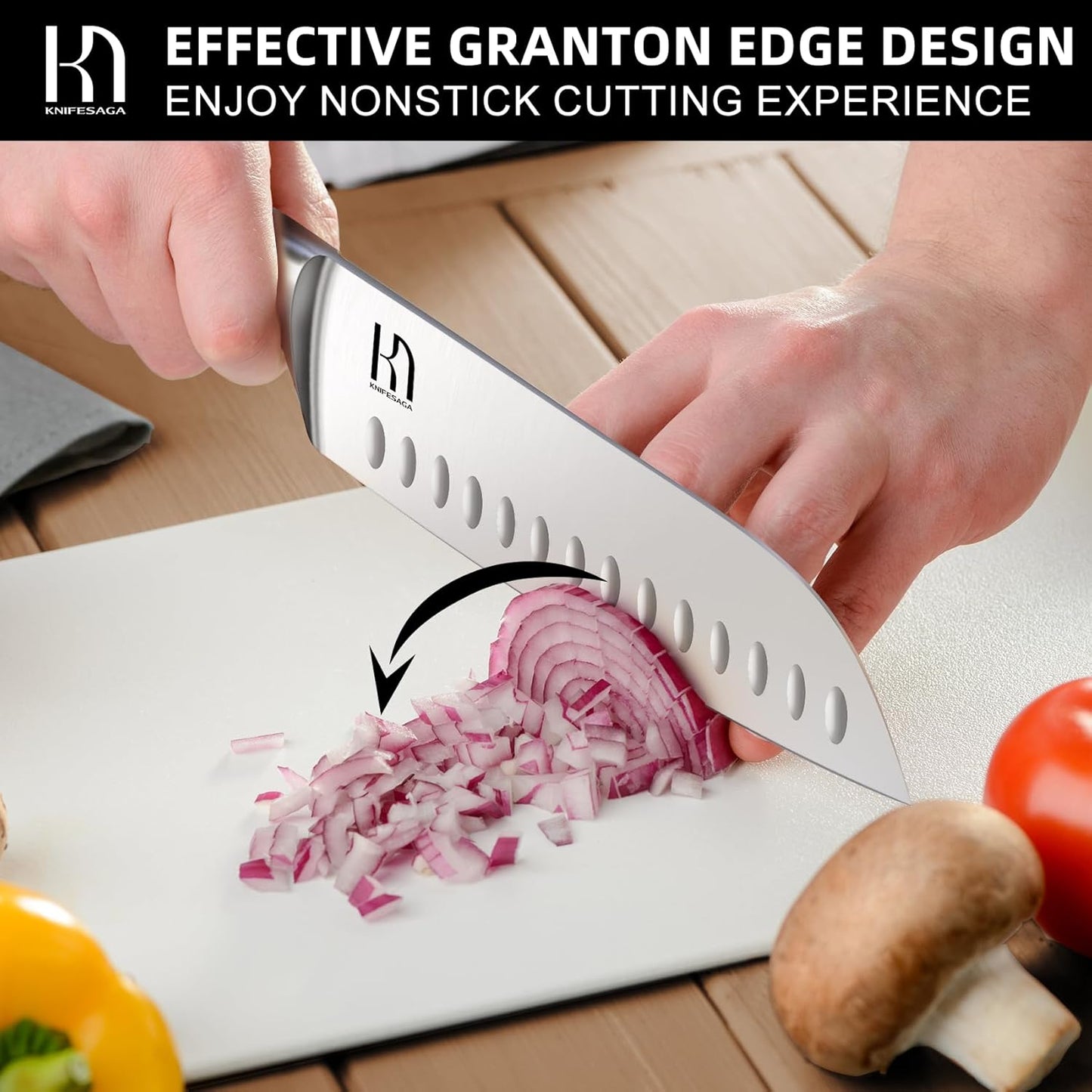 Knifesaga X3 Pro-Santoku Knife (White)
