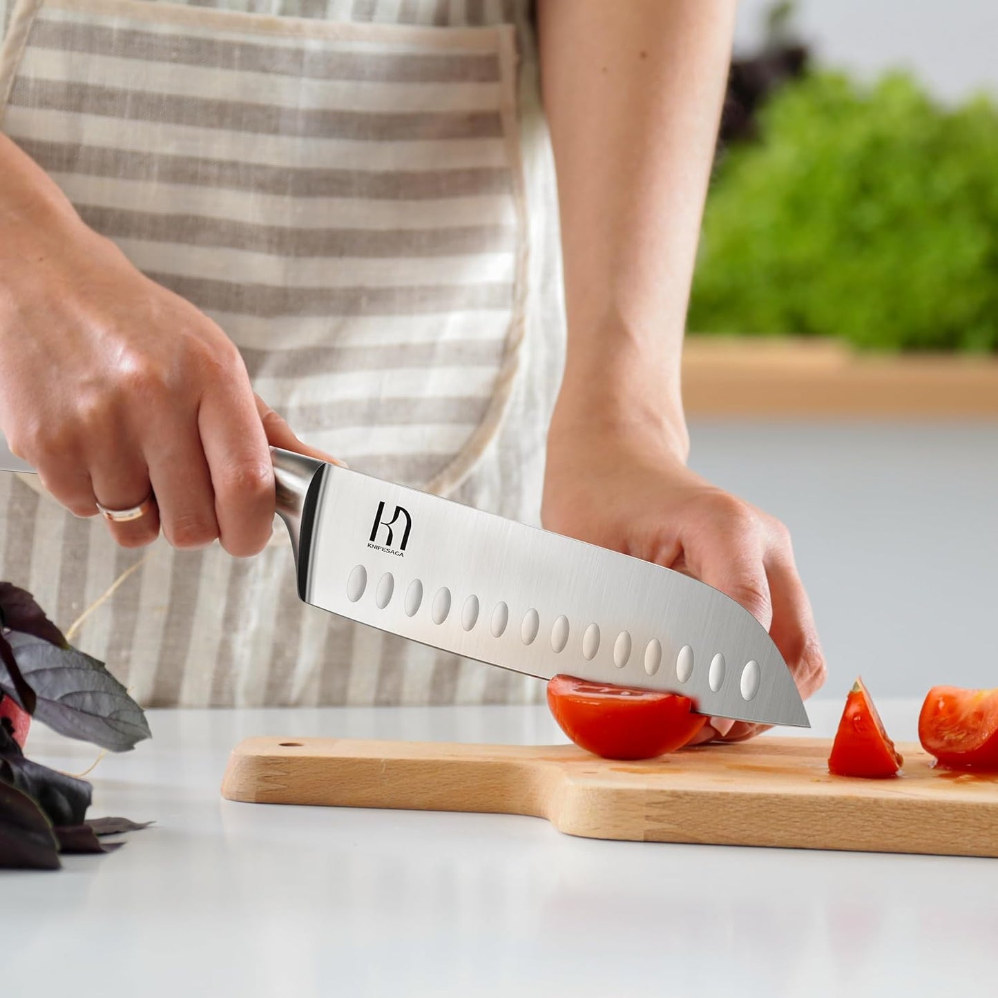 Knifesaga X3 Pro-Santoku Knife (White)