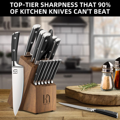 Knifesaga X3 Pro-Knife Set 15 Pcs (Black)