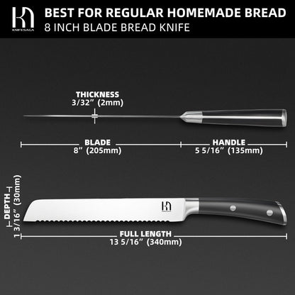 Knifesaga X3 Pro-Bread Knife Black