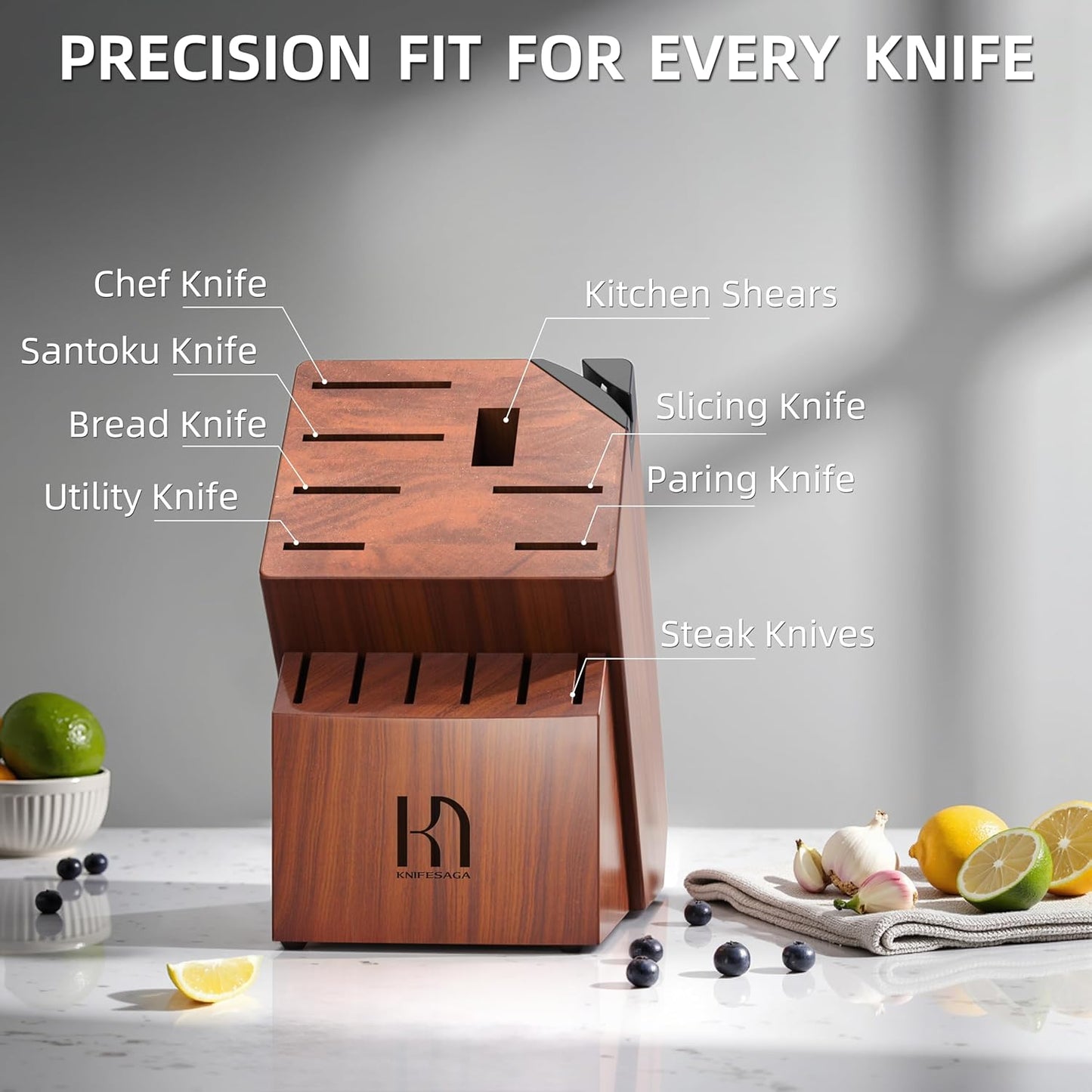 Knifesaga Knife Set Premium, Japanese High Carbon Stainless Steel 14 Pcs Kitchen Knives Block Set