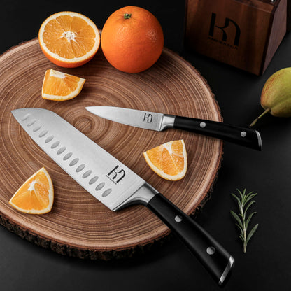 Knifesaga X3 Pro-Knife Set with Natural Wood Block