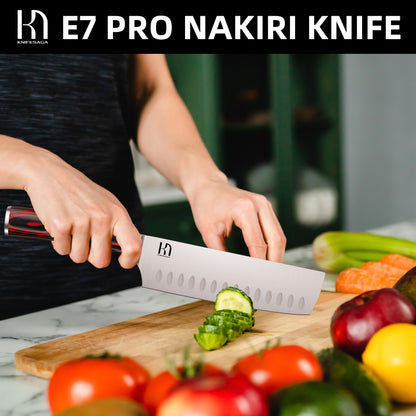 KnifeSaga E7 Pro Nakiri Knife