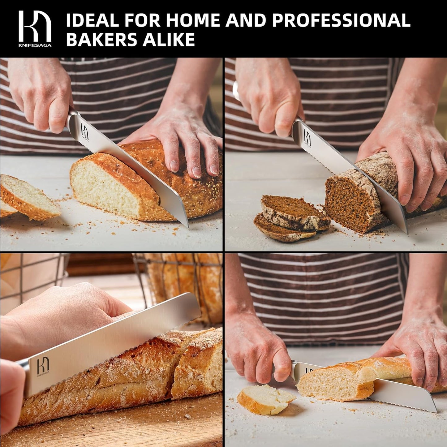 Knifesaga X3 Pro-Bread Knife (White)
