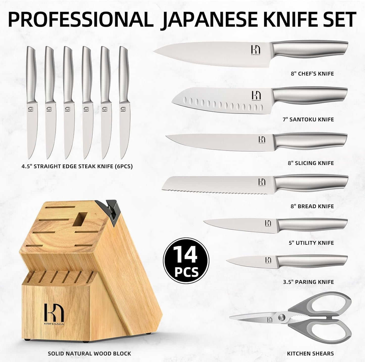 Knifesaga X3-PRO Knife Set 14pcs