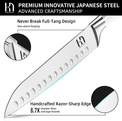 Knifesaga X3 Pro-Santoku Knife (White)