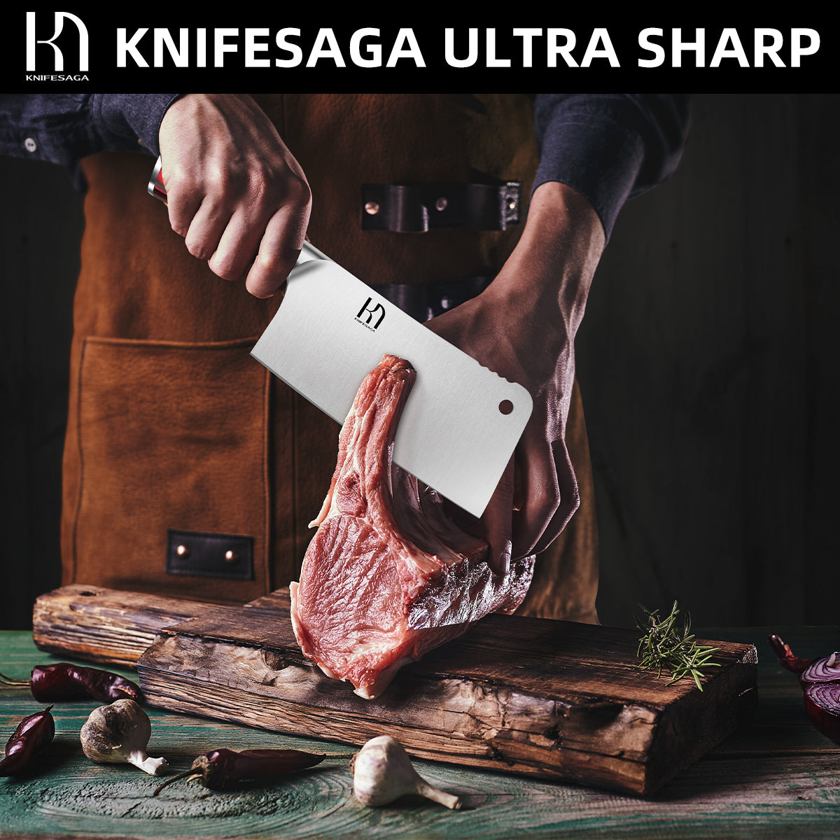 KnifeSaga E7 Pro Cleaver Knife